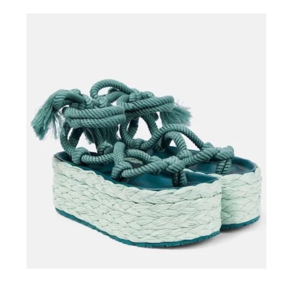 Isabel Marant Women’s Green Elif Platform Sandal - Picture 1 of 2